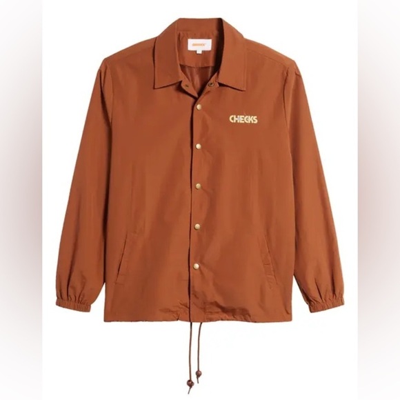 NWT Checks Butterfly Logo Graphic Nylon Jacket in Toasted Coconut Sz S - Picture 4 of 15